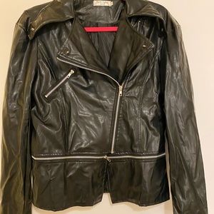 Black faux leather jacket